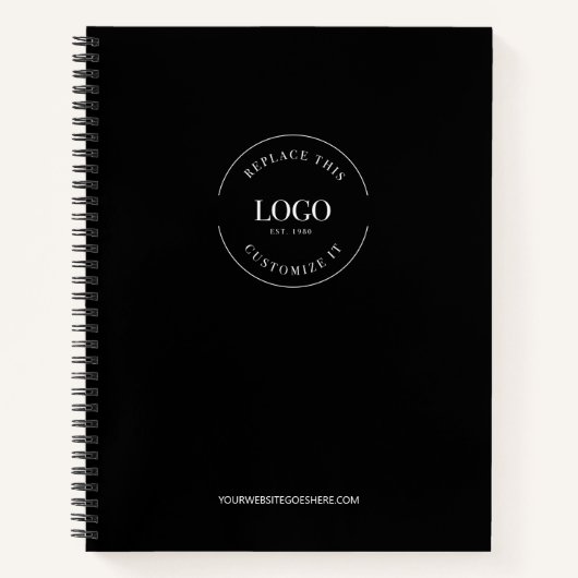 Modern Simple Custom White Logo website Brand Notizblock (Vorderseite)