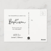 Modern Simple Dankeschön Baby Foto Baptisse Postkarte (Rückseite)