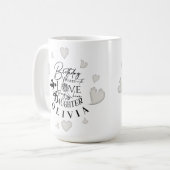 Modern Simple Daughter Birthday Design Kaffeetasse (Vorderseite Links)