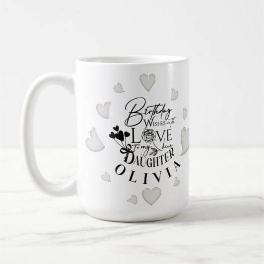 Modern Simple Daughter Birthday Design Kaffeetasse (Links)