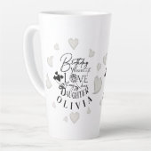 Modern Simple Daughter Birthday Design Milchtasse (Linke Ecke)