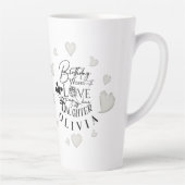 Modern Simple Daughter Birthday Design Milchtasse (Rechts)