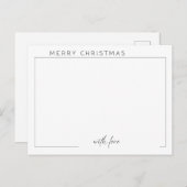 Modern Simple Design Foto Weihnachtskarte Postkarte (Vorne/Hinten)