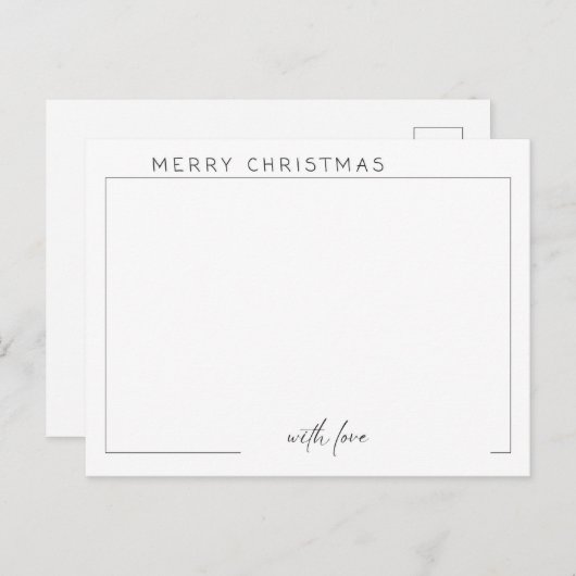 Modern Simple Design Foto Weihnachtskarte Postkarte (Vorne/Hinten)