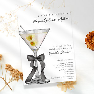Modern Simple Dirty Martini Cocktail Brautparty Einladung