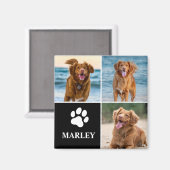 Modern Simple Dog Lover Custom Photo Collage Pet Magnet (Vorderseite/Rückseite)