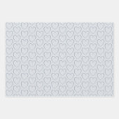 Modern Simple Dusty Blue Niedlich Heart Pattern Geschenkpapier Set (Vorderseite 2)