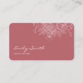 Modern Simple Dusty Pink Flower Line Art QR Code Visitenkarte (Vorderseite)