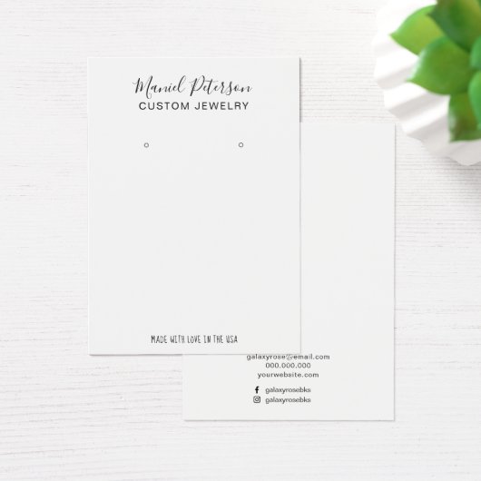 Modern Simple Earring Juwelier Display Card (Schreibtisch)