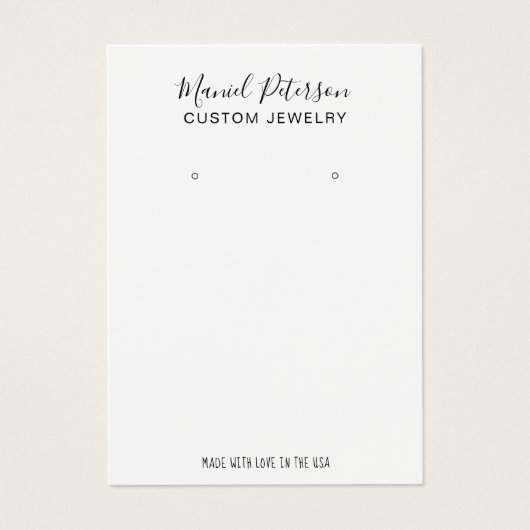 Modern Simple Earring Juwelier Display Card (Vorderseite)