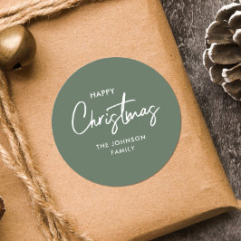 Modern Simple Elegange Sage Green Christmas Holida Runder Aufkleber