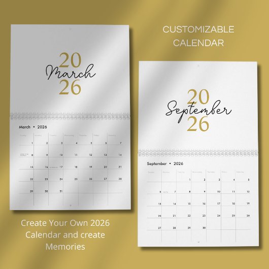 Modern Simple Elegant 2026 Calendar Kalender