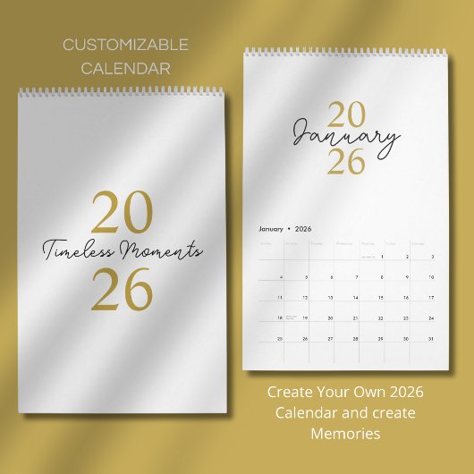Modern Simple Elegant 2026 Calendar Kalender