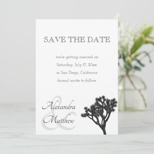 Modern Simple Elegant B&W Joshua Baum Silhouette Ankündigung (Stehend Vorderseite)