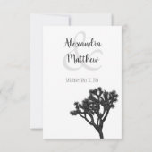 Modern Simple Elegant B&W Joshua Tree QR Code RSVP Karte (Rückseite)