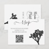 Modern Simple Elegant B&W Joshua Tree QR Code RSVP Karte (Vorne/Hinten)