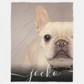 Modern Simple Elegant Chic Pet Photo Text Fleecedecke (Vorderseite)
