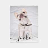 Modern Simple Elegant Chic Pet Photo Text Fleecedecke (Vorderseite)