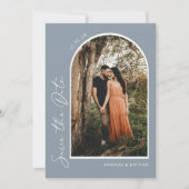 Modern Simple Elegant Dusty Blue Save the Date (Vorderseite)