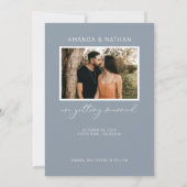 Modern Simple Elegant Dusty Blue Save the Date (Rückseite)