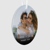 Modern Simple Elegant Engagement Photo Keepsake Ornament (Vorderseite)