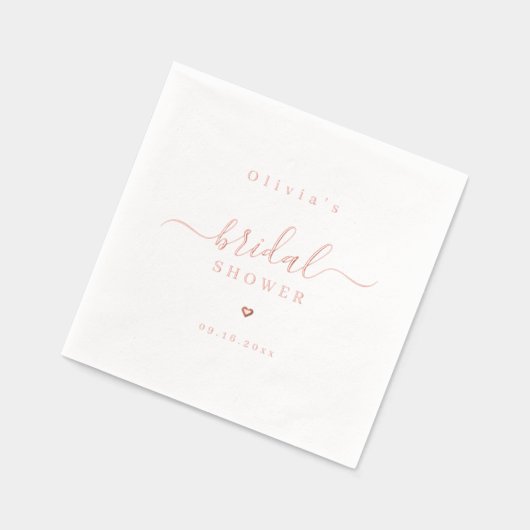 Modern simple elegant script bridal shower party servietten mit folie (Links)