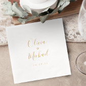 Modern simple elegant script couples names wedding servietten mit folie
