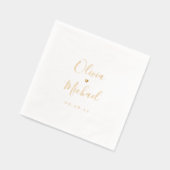 Modern simple elegant script couples names wedding servietten mit folie (Links)