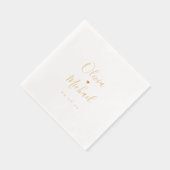 Modern simple elegant script couples names wedding servietten mit folie (Rechts)