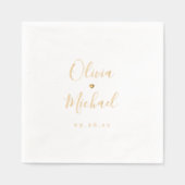 Modern simple elegant script couples names wedding servietten mit folie (Vorderseite)