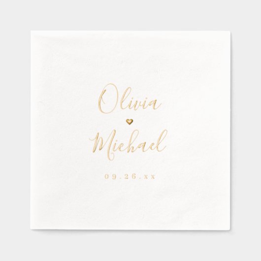 Modern simple elegant script couples names wedding servietten mit folie (Vorderseite)