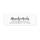 Modern simple elegant script return address (Vorne)