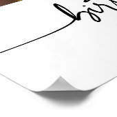 Modern Simple Elegant Script Wedding Photo Sign Poster (Ecke)