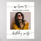 Modern Simple Elegant Script Wedding Photo Sign Poster (Vorne)