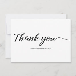 Modern Simple Elegant Wedding Foto vielen Dank Dankeskarte