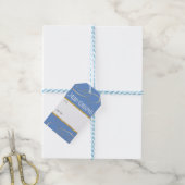 Modern Simple Elegante Christmas Gold Blue Wirbel Geschenkanhänger (Mit Garn)