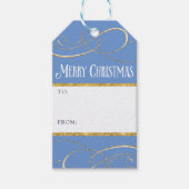 Modern Simple Elegante Christmas Gold Blue Wirbel Geschenkanhänger (Vorderseite)