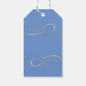 Modern Simple Elegante Christmas Gold Blue Wirbel Geschenkanhänger (Rückseite)