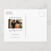Modern Simple Elegantsage Green Save the Date Ankündigungspostkarte (Rückseite)
