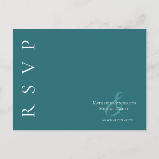 Modern Simple Emerald Green-UAWG-Wedding- Postkarte (Vorderseite)