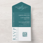 Modern Simple Emerald Green Wedding- All In One Einladung (Innen Boden)