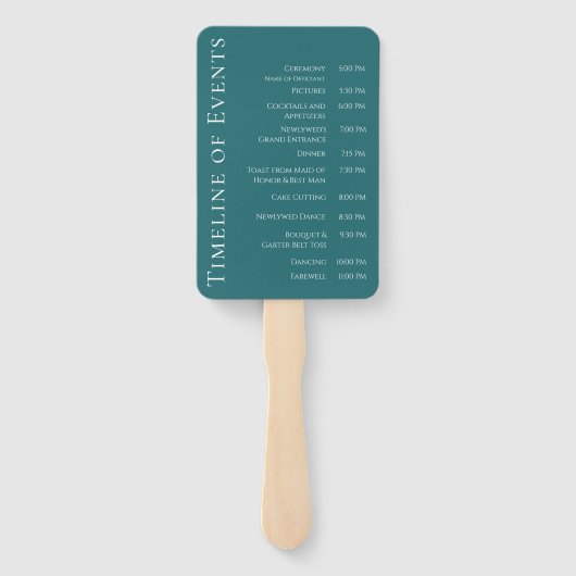 Modern Simple Emerald Green Wedding- Fächer (Rückseite)