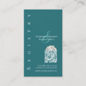 Modern Simple Emerald Green - Wedding Registry- Visitenkarte (Vorderseite)
