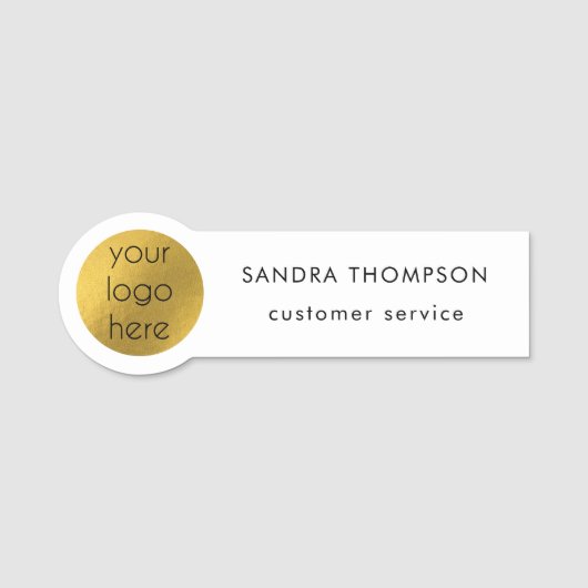 Modern Simple Employee Name Business Logo Namensschild (Vorderseite)