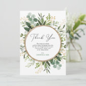 Modern Simple Eucalyptus Greenery Babydusche Dankeskarte (Stehend Vorderseite)