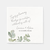 Modern Simple Eucalyptus Greenery Wedding Serviette (Vorderseite)
