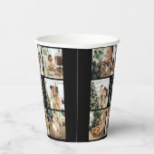 Modern Simple Family Foto Collage Monogram Party Pappbecher (Rechts)