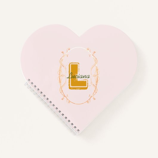 Modern Simple Feminine Girush Blush Pink Monogram Notizblock (Vorderseite)