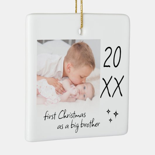 Modern Simple First Christmas As Big Brother Photo Keramikornament (Rechts)