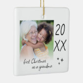 Modern Simple First Christmas As Grandma Photo Keramikornament (Rechts)